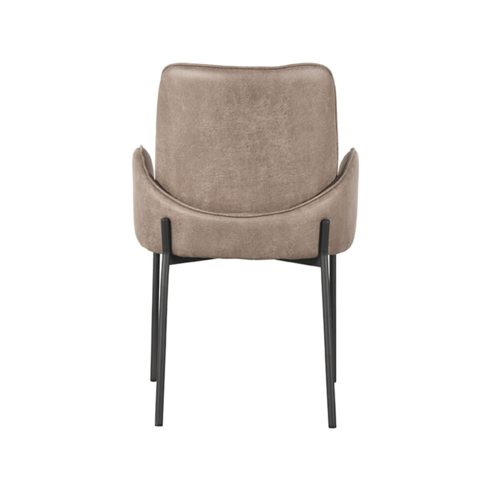 LABEL51 Eetkamerstoel Joni - Taupe - Micro Suede - Black Frame