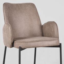 LABEL51 Eetkamerstoel Joni - Taupe - Micro Suede - Black Frame