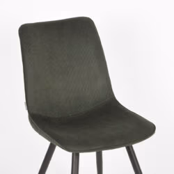 LABEL51 Eetkamerstoel Jort - Army green - Ribcord - Black Frame