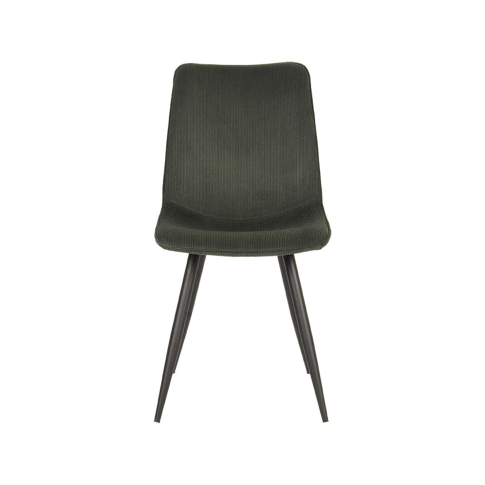 LABEL51 Eetkamerstoel Jort - Army green - Ribcord - Black Frame