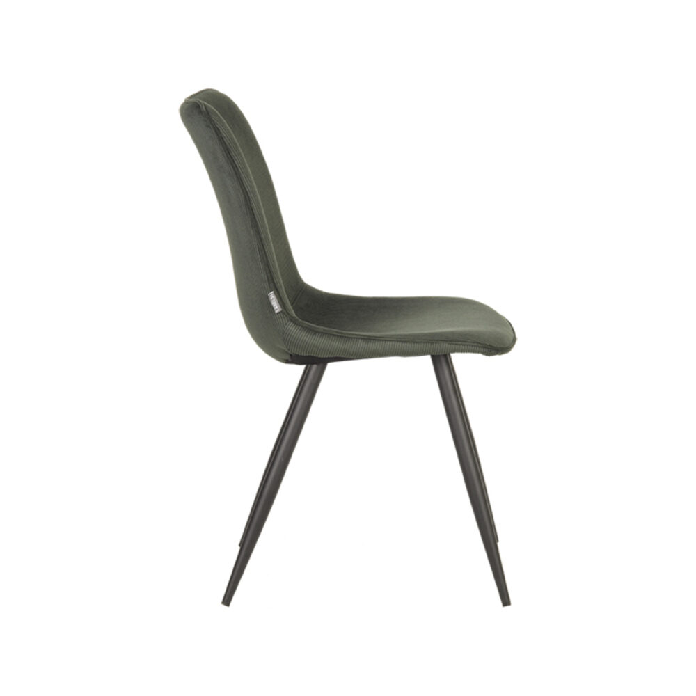 LABEL51 Eetkamerstoel Jort - Army green - Ribcord - Black Frame