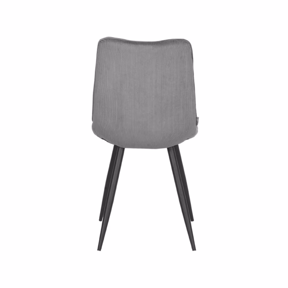 LABEL51 Eetkamerstoel Jort - Donkergrijs - Ribcord - Black Frame