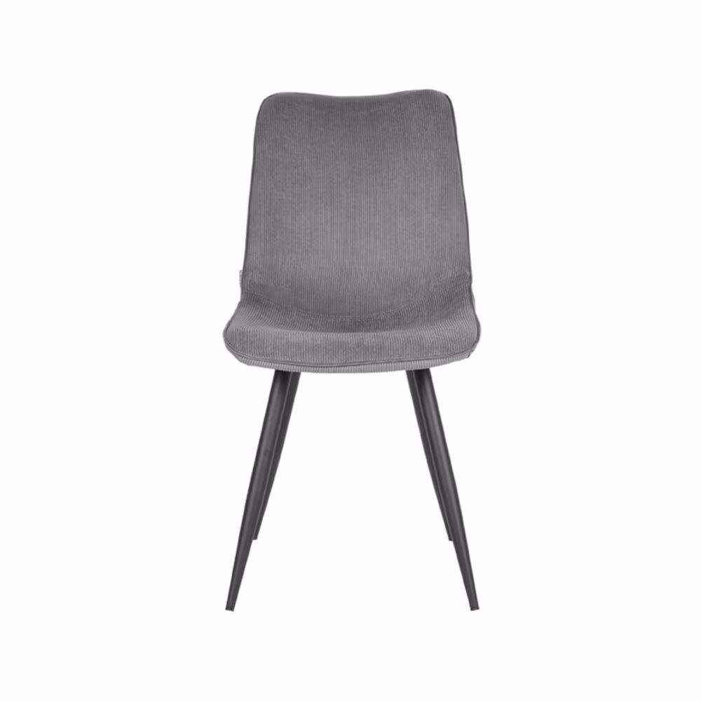 LABEL51 Eetkamerstoel Jort - Donkergrijs - Ribcord - Black Frame