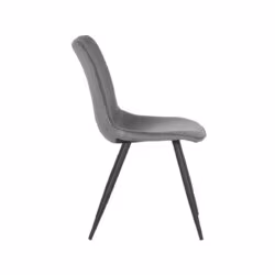 LABEL51 Eetkamerstoel Jort - Donkergrijs - Ribcord - Black Frame