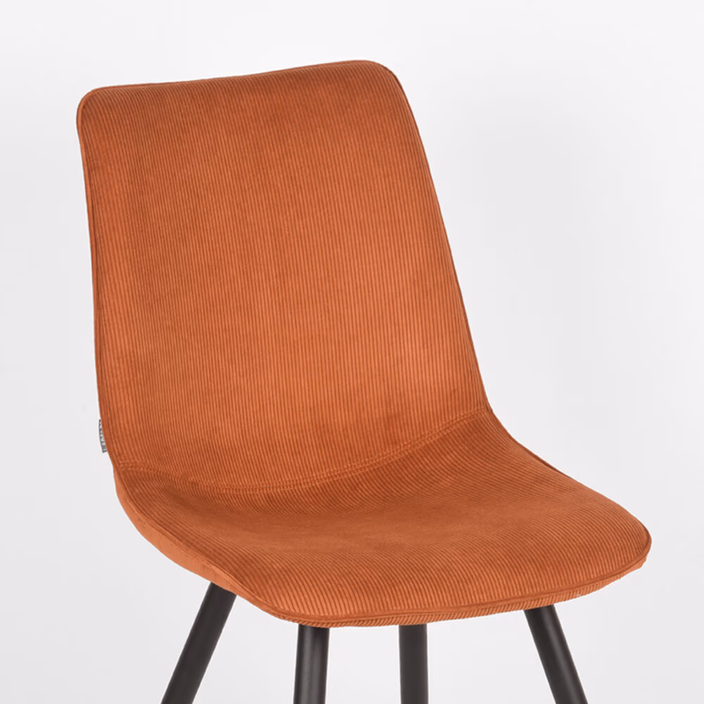 LABEL51 Eetkamerstoel Jort - Rust - Ribcord - Black Frame