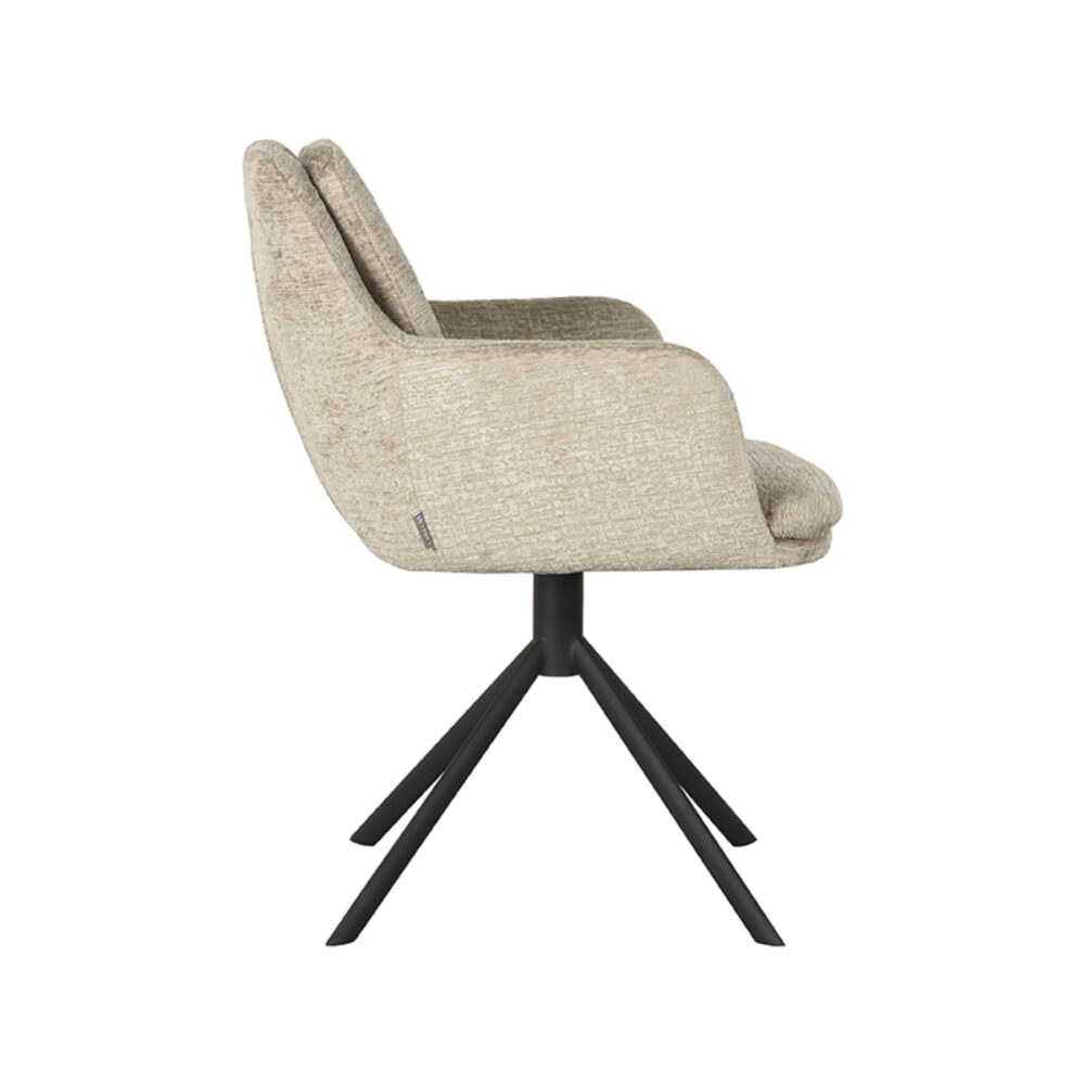 LABEL51 Eetkamerstoel Joy - Beige - Elegance - Black Frame