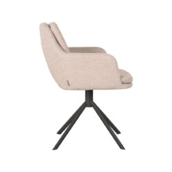 LABEL51 Eetkamerstoel Joy - Naturel - Boucle - Black Frame
