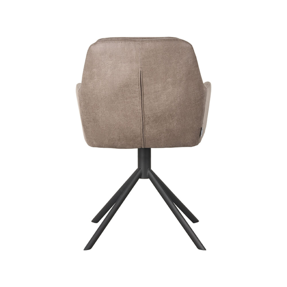 LABEL51 Eetkamerstoel Joy - Taupe - Micro Suede - Black Frame