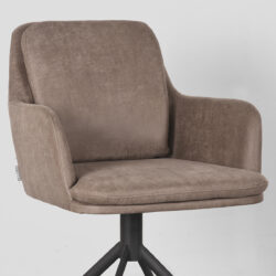 LABEL51 Eetkamerstoel Joy - Taupe - Micro Suede - Black Frame