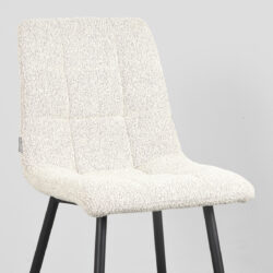 LABEL51 Eetkamerstoel Juul - Wit - Boucle - Black Frame