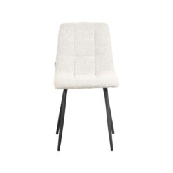 LABEL51 Eetkamerstoel Juul - Wit - Boucle - Black Frame