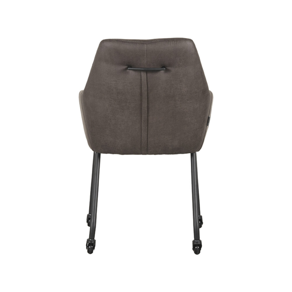 LABEL51 Eetkamerstoel Lenny - Antraciet - Micro Suede - Black Frame