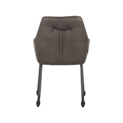 LABEL51 Eetkamerstoel Lenny - Antraciet - Micro Suede - Black Frame