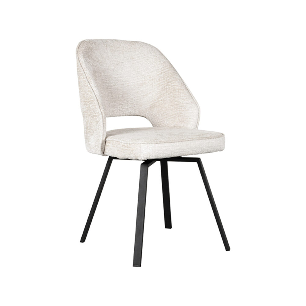 LABEL51 Eetkamerstoel Lewis - Crème - Elegance - Black Frame