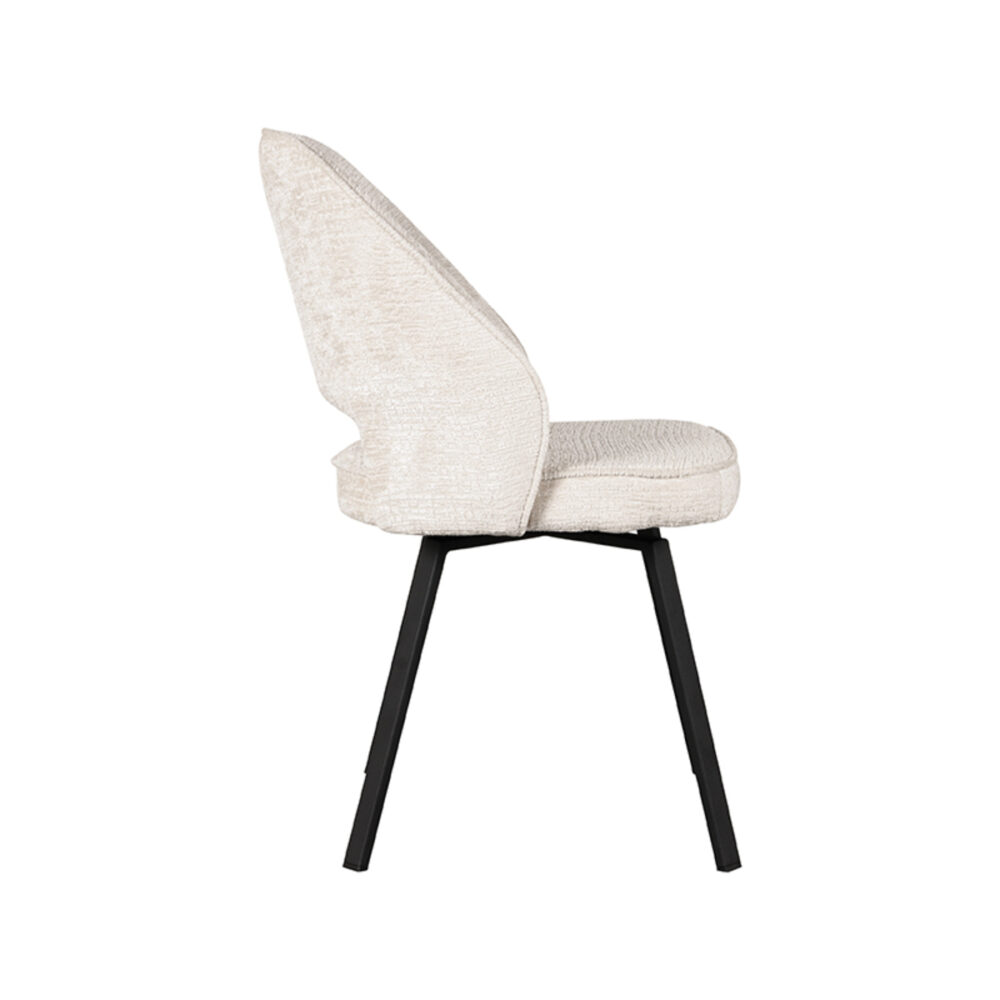 LABEL51 Eetkamerstoel Lewis - Crème - Elegance - Black Frame