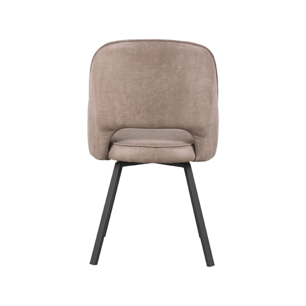 LABEL51 Eetkamerstoel Lewis - Taupe - Micro Suede - Black Frame