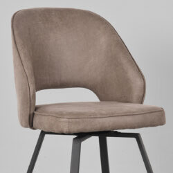 LABEL51 Eetkamerstoel Lewis - Taupe - Micro Suede - Black Frame