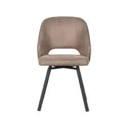 LABEL51 Eetkamerstoel Lewis - Taupe - Micro Suede - Black Frame