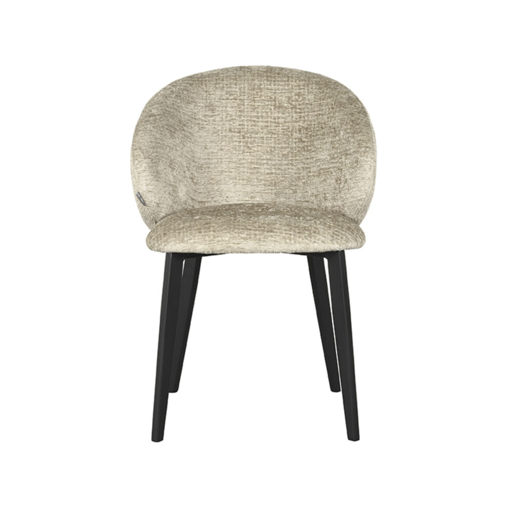 LABEL51 Eetkamerstoel Logan - Beige - Elegance - Black Frame