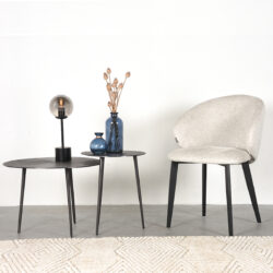 LABEL51 Eetkamerstoel Logan - Crème - Elegance - Black Frame