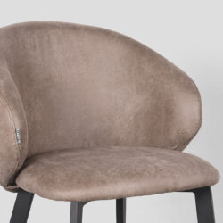 LABEL51 Eetkamerstoel Logan - Taupe - Micro Suede - Black Frame