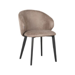 LABEL51 Eetkamerstoel Logan - Taupe - Micro Suede - Black Frame