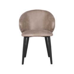 LABEL51 Eetkamerstoel Logan - Taupe - Micro Suede - Black Frame