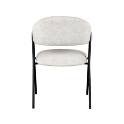 LABEL51 Eetkamerstoel Lowen - Wit - Boucle - Black Frame