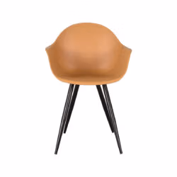 LABEL51 Eetkamerstoel Luca - Oker - Kunststof - Black Frame