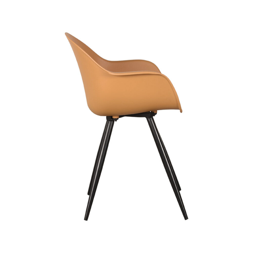 LABEL51 Eetkamerstoel Luca - Oker - Kunststof - Black Frame