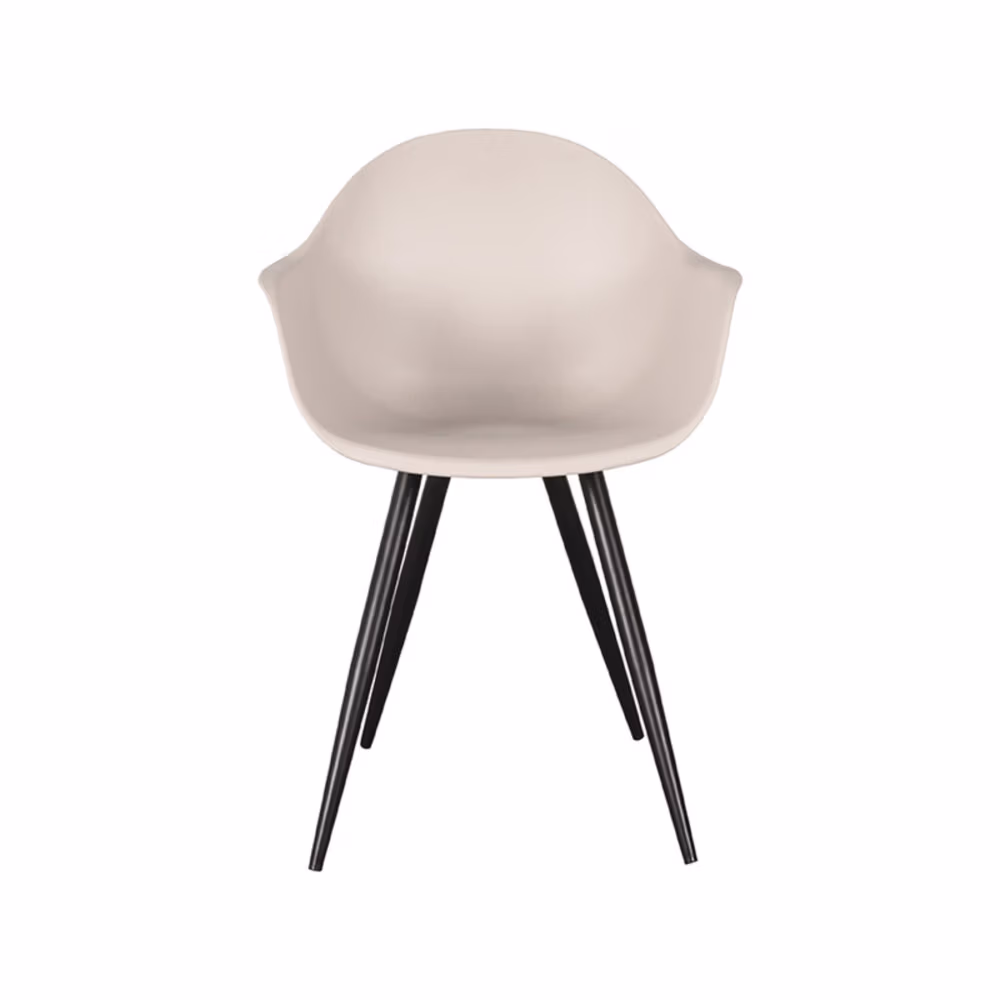 LABEL51 Eetkamerstoel Luca - Zand - Kunststof - Black Frame