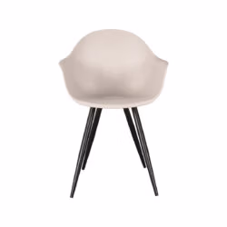 LABEL51 Eetkamerstoel Luca - Zand - Kunststof - Black Frame