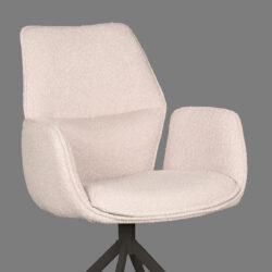 LABEL51 Eetkamerstoel Mellow - Naturel - Boucle - Black Frame