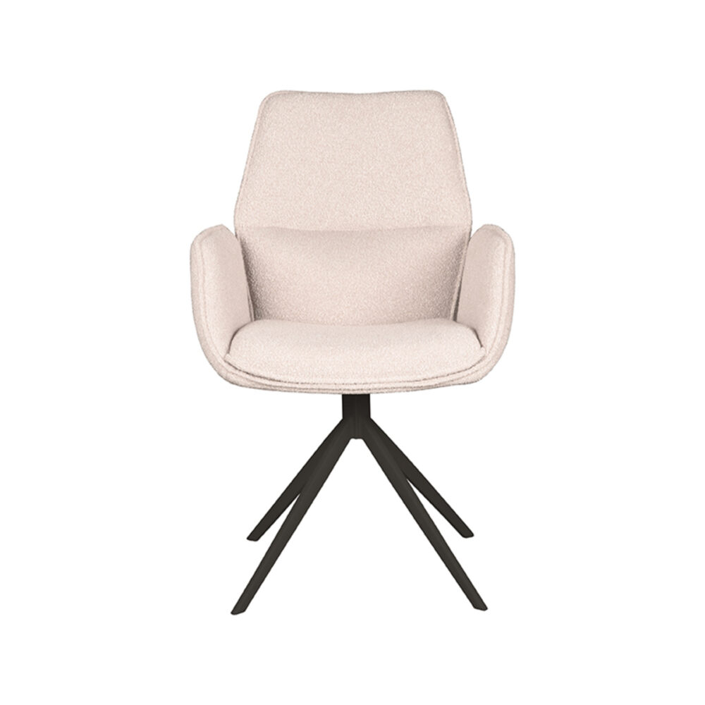 LABEL51 Eetkamerstoel Mellow - Naturel - Boucle - Black Frame