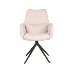 LABEL51 Eetkamerstoel Mellow - Naturel - Boucle - Black Frame