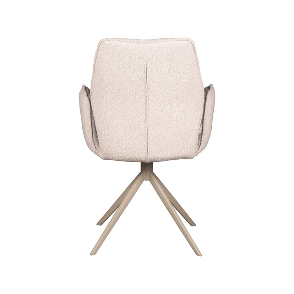 LABEL51 Eetkamerstoel Mellow - Naturel - Boucle - Taupe Frame