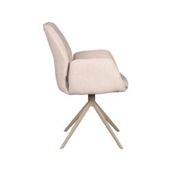 LABEL51 Eetkamerstoel Mellow - Naturel - Boucle - Taupe Frame