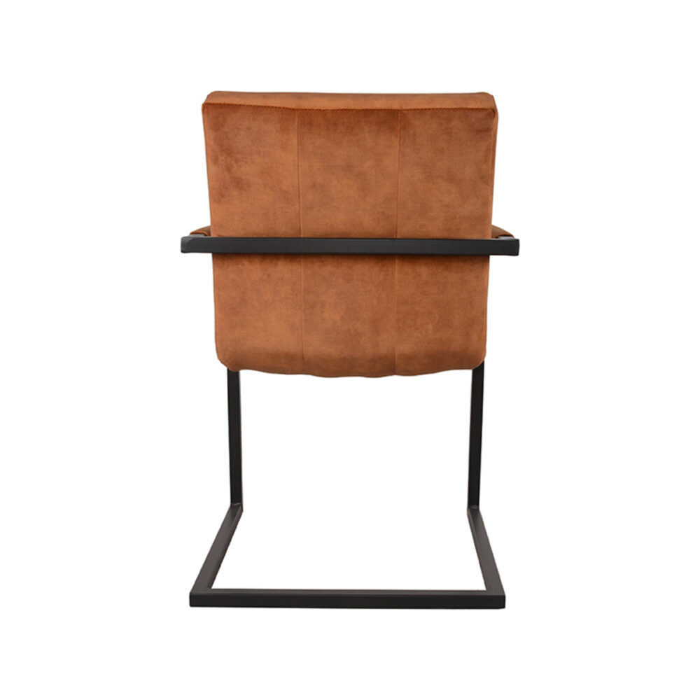 LABEL51 Eetkamerstoel Milo - Oker - Velours - Black Frame