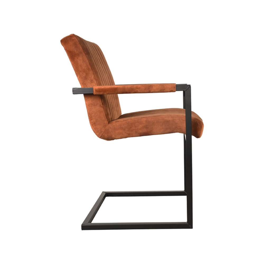 LABEL51 Eetkamerstoel Milo - Oker - Velours - Black Frame