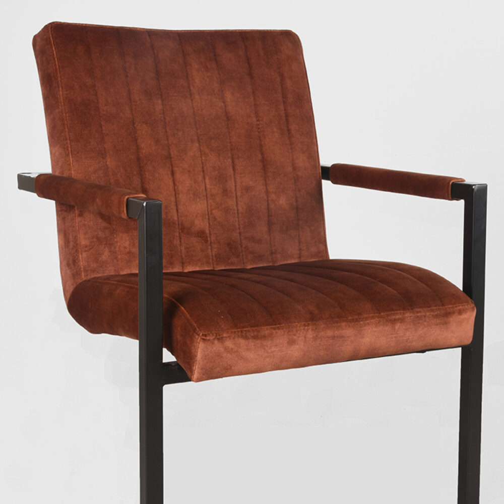 LABEL51 Eetkamerstoel Milo - Rust - Velours - Black Frame