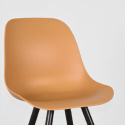 LABEL51 Eetkamerstoel Monza - Oker - Kunststof - Black Frame