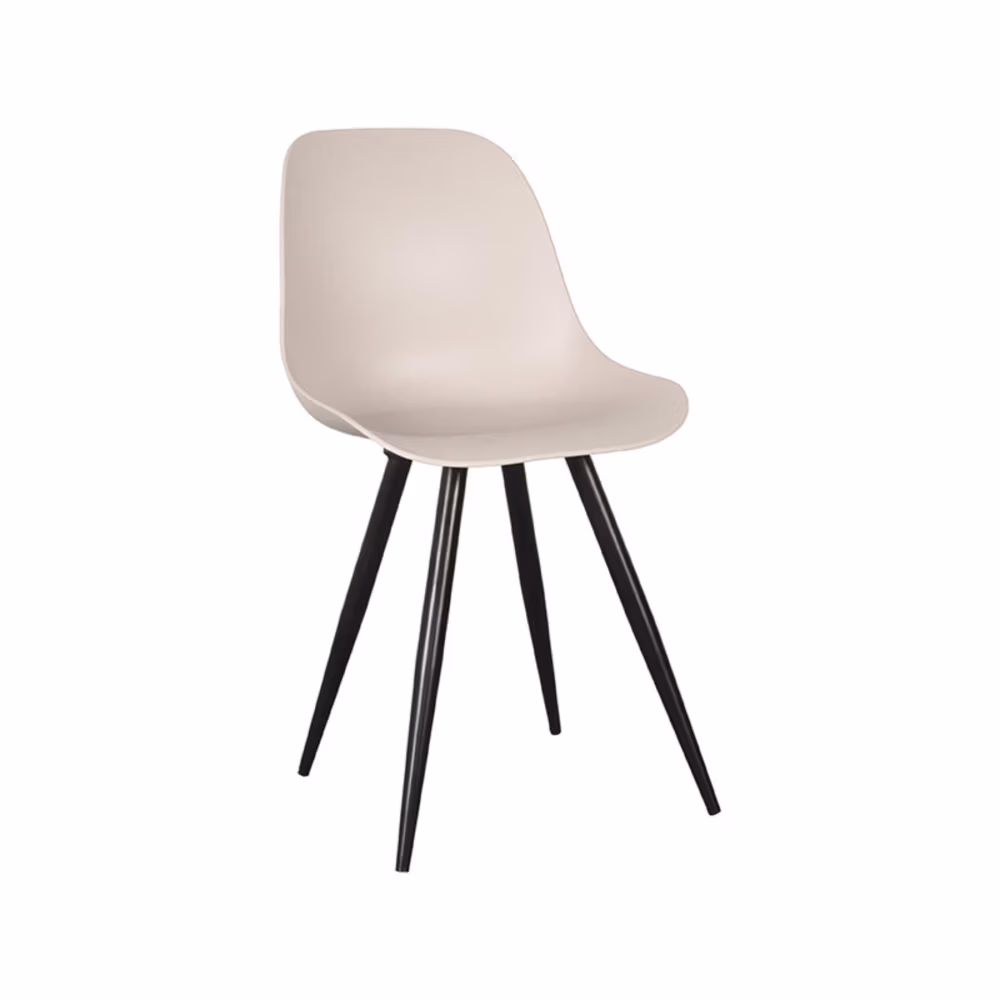 LABEL51 Eetkamerstoel Monza - Zand - Kunststof - Black Frame