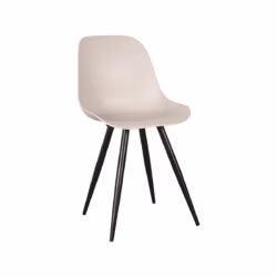 LABEL51 Eetkamerstoel Monza - Zand - Kunststof - Black Frame