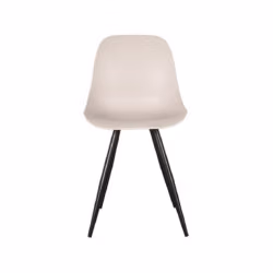 LABEL51 Eetkamerstoel Monza - Zand - Kunststof - Black Frame