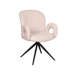 LABEL51 Eetkamerstoel Neo - Naturel - Boucle - Black Frame