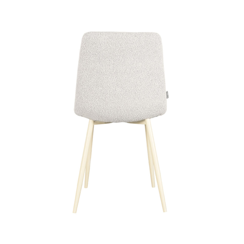 LABEL51 Eetkamerstoel Nino - Wit - Boucle - Shaded White Frame
