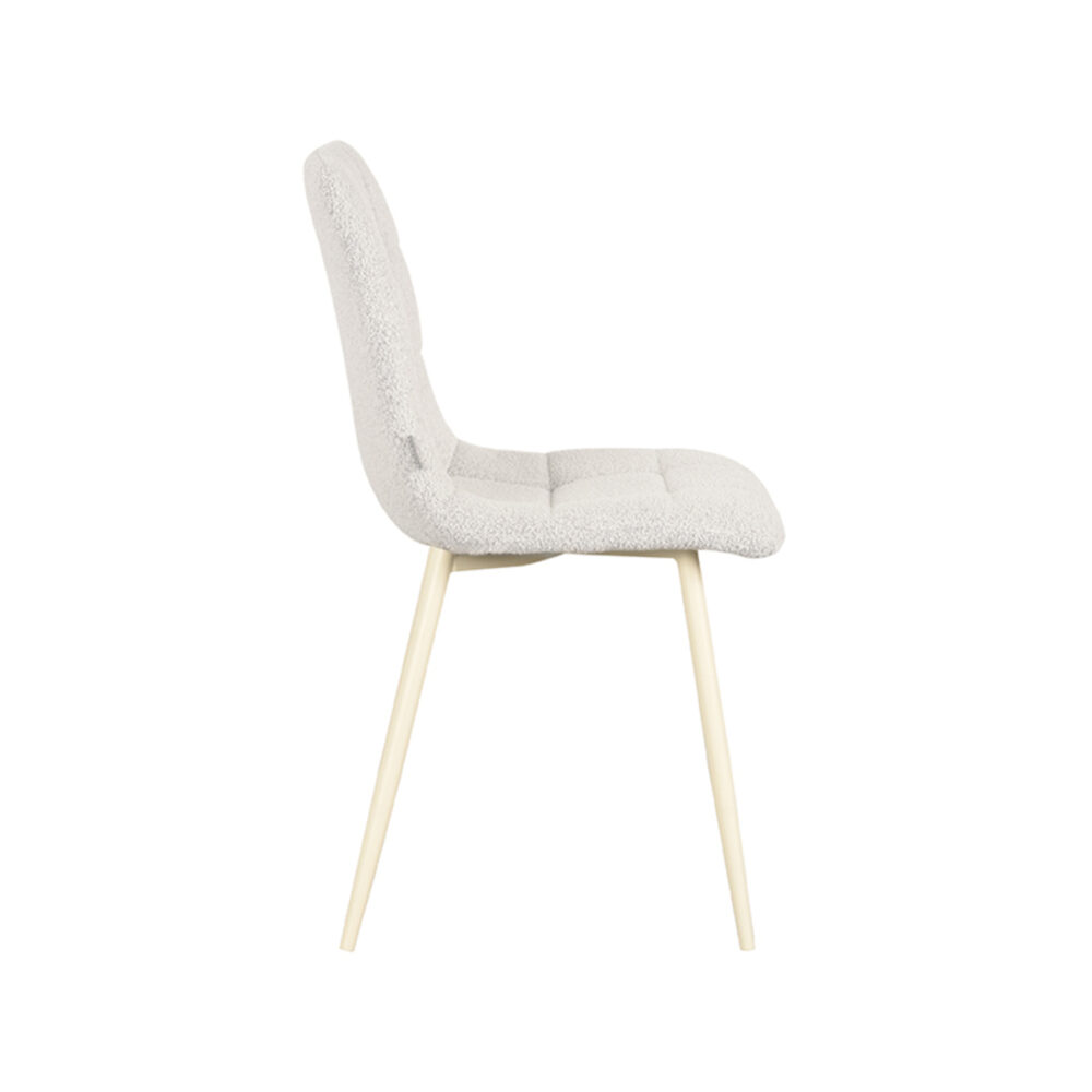 LABEL51 Eetkamerstoel Nino - Wit - Boucle - Shaded White Frame