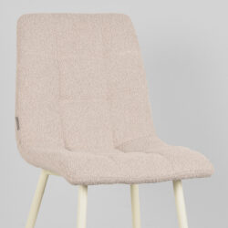 LABEL51 Eetkamerstoel Nino - Naturel - Boucle - Shaded White Frame
