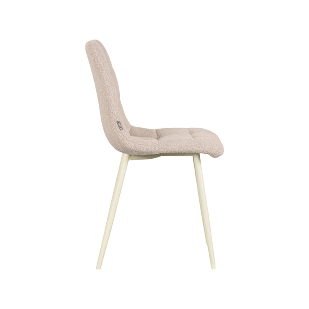 LABEL51 Eetkamerstoel Nino - Naturel - Boucle - Shaded White Frame