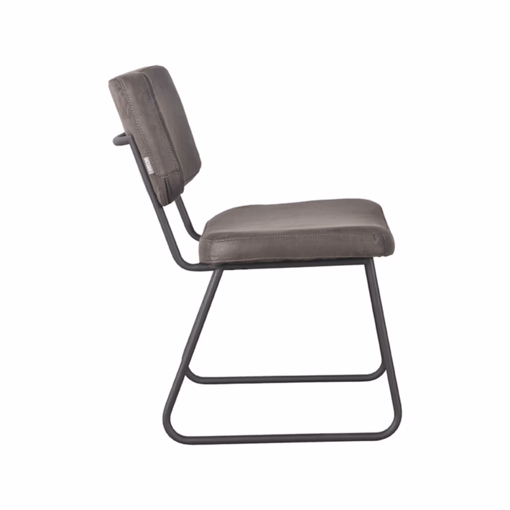 LABEL51 Eetkamerstoel Noah - Antraciet - Micro Suede - Black Frame